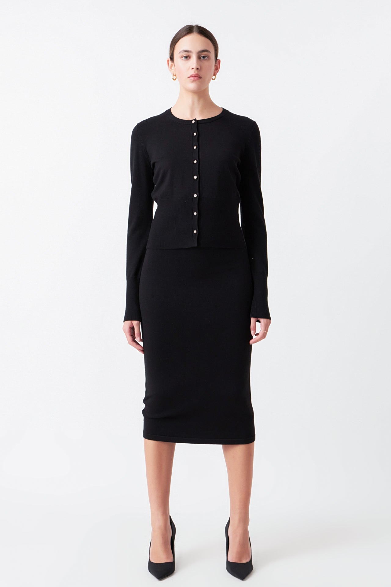 ENDLESS ROSE - Jewel Embellished Sweater Cardigan - SWEATERS & KNITS available at Objectrare