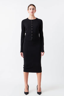 ENDLESS ROSE - Jewel Embellished Sweater Cardigan - SWEATERS & KNITS available at Objectrare