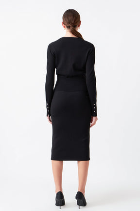 ENDLESS ROSE - Jewel Embellished Sweater Cardigan - SWEATERS & KNITS available at Objectrare