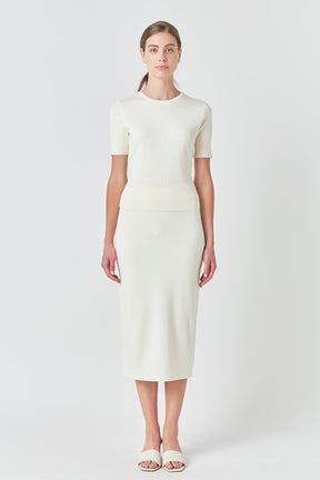 ENDLESS ROSE - Knit Midi Skirt - SKIRTS available at Objectrare