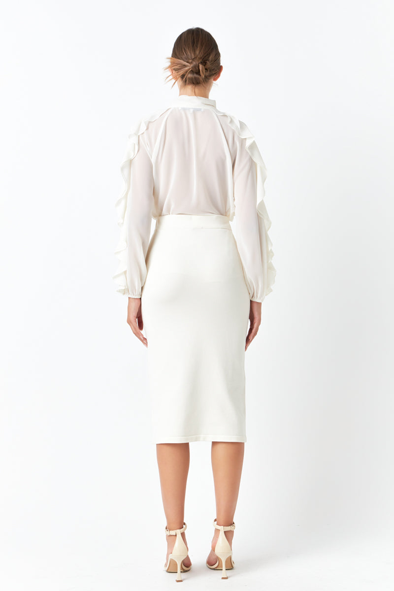 ENDLESS ROSE - Knit Midi Skirt - SKIRTS available at Objectrare