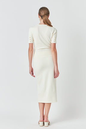 ENDLESS ROSE - Knit Midi Skirt - SKIRTS available at Objectrare