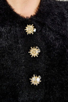 ENDLESS ROSE - Fuzzy Jewel Sweater Top - SWEATERS & KNITS available at Objectrare