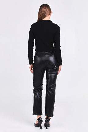 ENDLESS ROSE - Jewel Buttoned Knit Long Sleeve Top - TOPS available at Objectrare