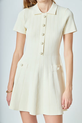 ENDLESS ROSE - Gemma Jeweled Buttoned Knit Mini dress - DRESSES available at Objectrare