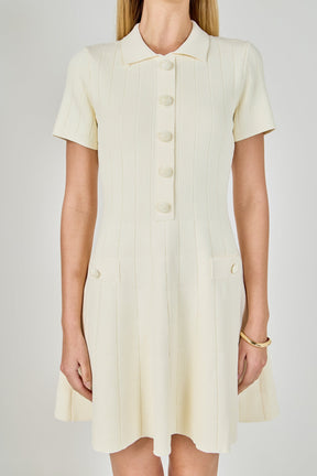 ENDLESS ROSE - Gemma Jeweled Buttoned Knit Mini dress - DRESSES available at Objectrare