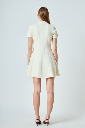 ENDLESS ROSE - Gemma Jeweled Buttoned Knit Mini dress - DRESSES available at Objectrare