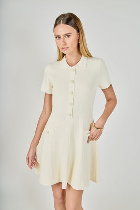 ENDLESS ROSE - Gemma Jeweled Buttoned Knit Mini dress - DRESSES available at Objectrare