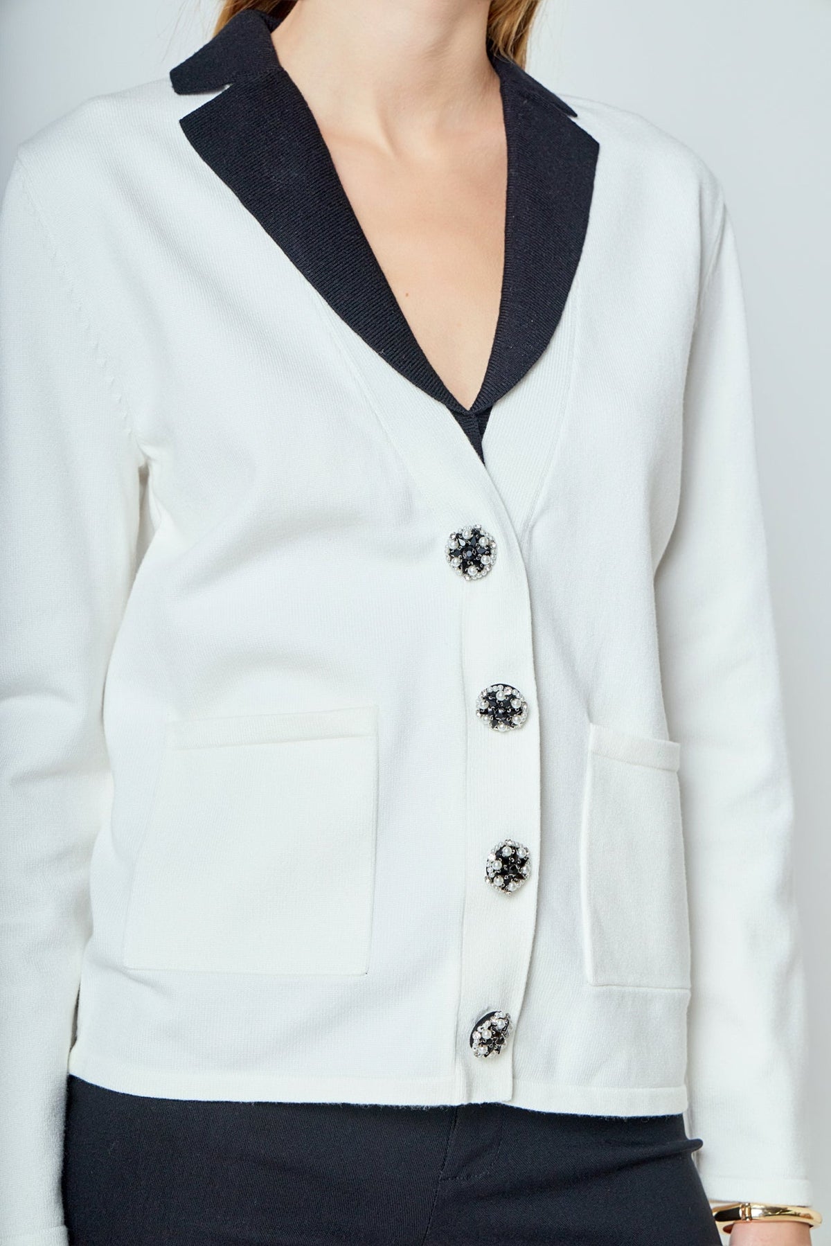 ENDLESS ROSE - Premium Jewel Knit Blazer Cardigan - SWEATERS & KNITS available at Objectrare