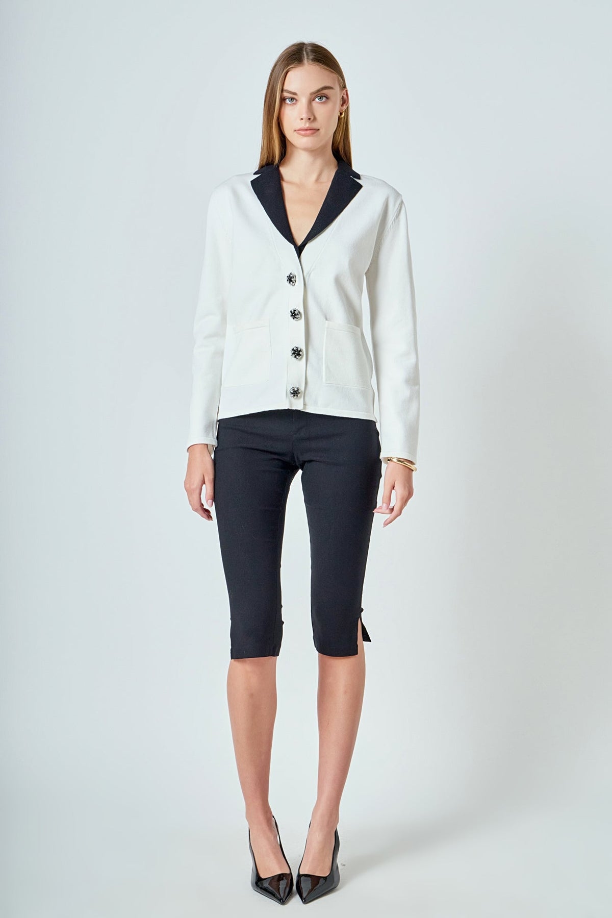ENDLESS ROSE - Premium Jewel Knit Blazer Cardigan - SWEATERS & KNITS available at Objectrare