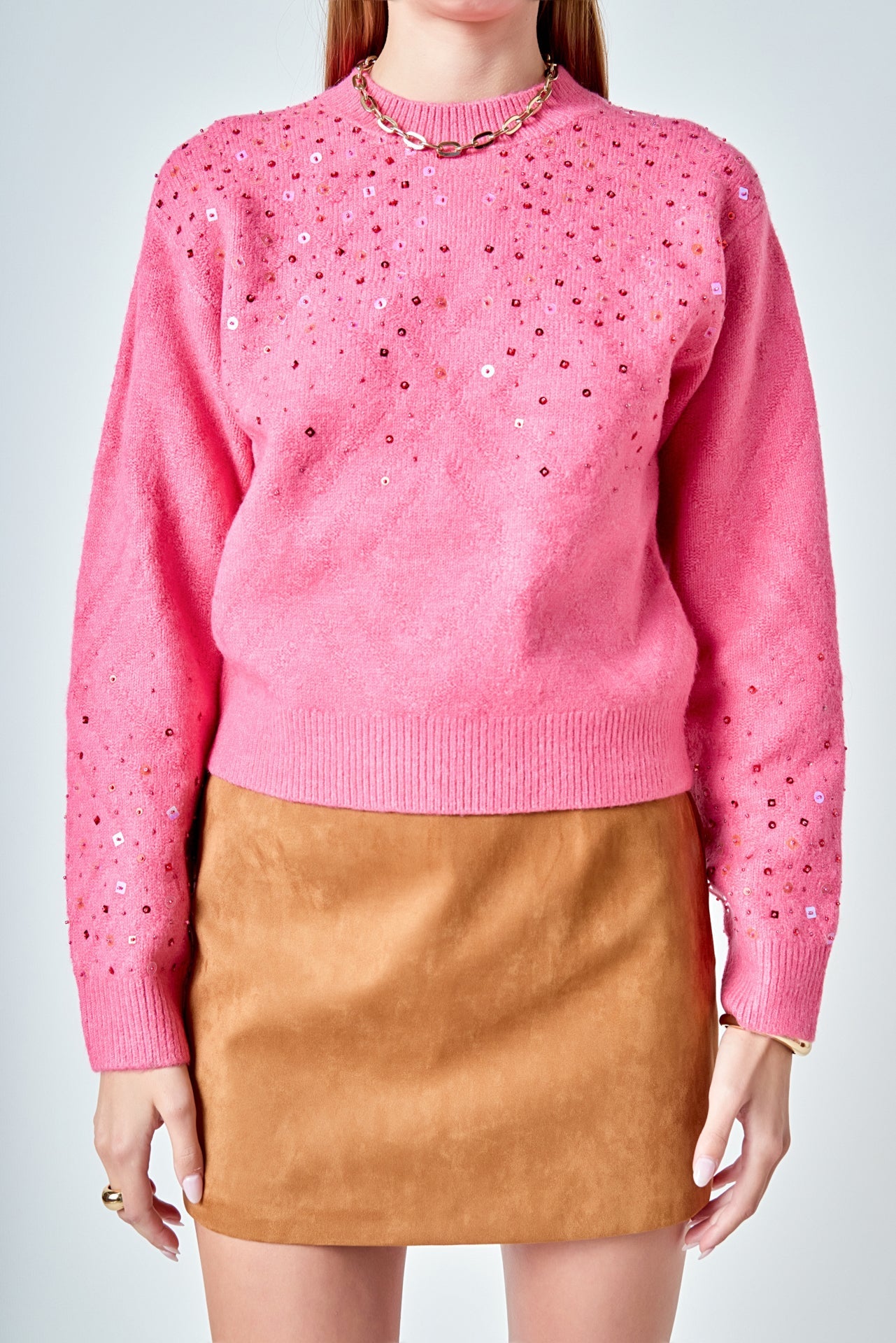 ENDLESS ROSE - Sequins Knit Sweater - SWEATERS & KNITS available at Objectrare