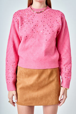 ENDLESS ROSE - Sequins Knit Sweater - SWEATERS & KNITS available at Objectrare