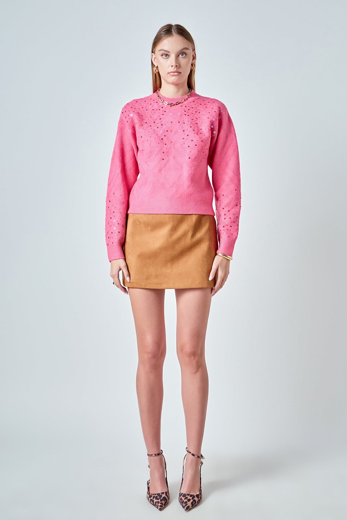 ENDLESS ROSE - Sequins Knit Sweater - SWEATERS & KNITS available at Objectrare
