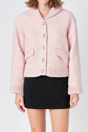 ENDLESS ROSE - Tweed Collared Jacket - JACKETS available at Objectrare