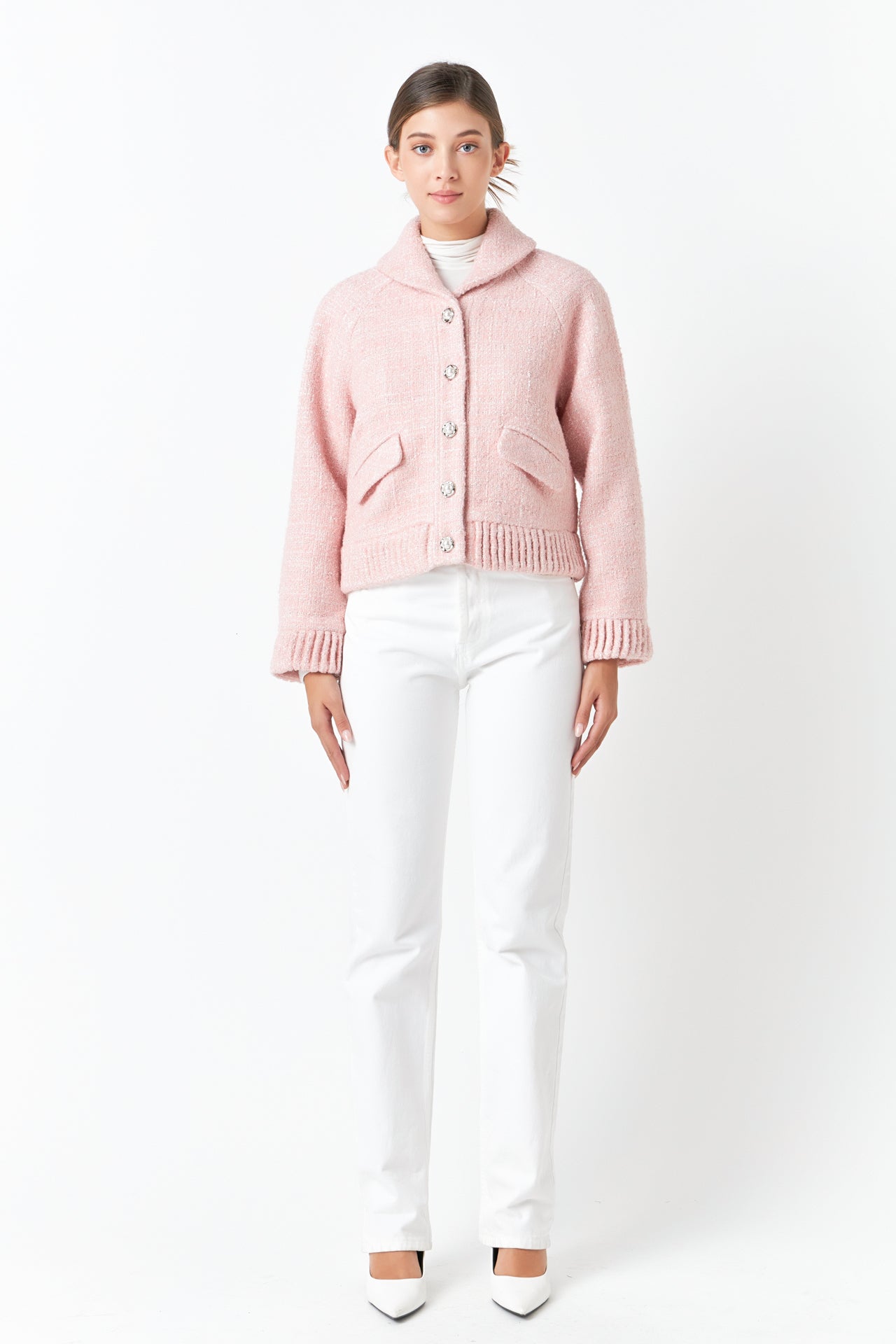 ENDLESS ROSE - Tweed Collared Jacket - JACKETS available at Objectrare