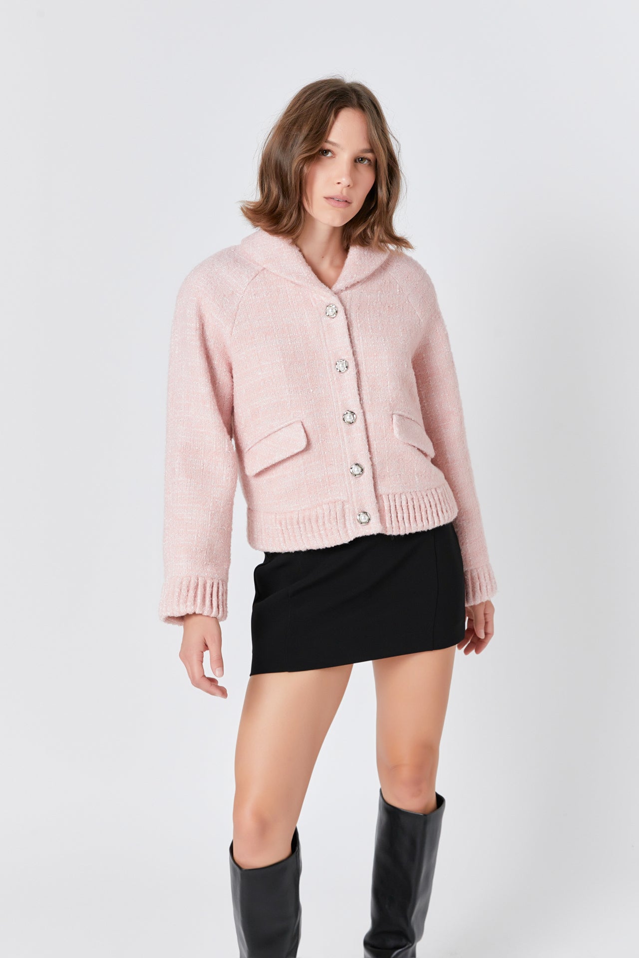 ENDLESS ROSE - Tweed Collared Jacket - JACKETS available at Objectrare