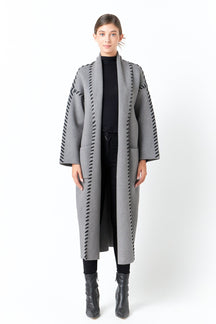 ENDLESS ROSE - Whip Stitched Long Knit Cardigan - SWEATERS & KNITS available at Objectrare