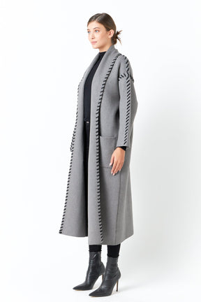 ENDLESS ROSE - Whip Stitched Long Knit Cardigan - SWEATERS & KNITS available at Objectrare