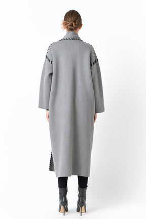 ENDLESS ROSE - Whip Stitched Long Knit Cardigan - SWEATERS & KNITS available at Objectrare