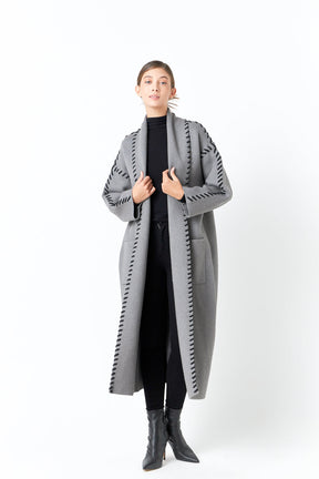 ENDLESS ROSE - Whip Stitched Long Knit Cardigan - SWEATERS & KNITS available at Objectrare