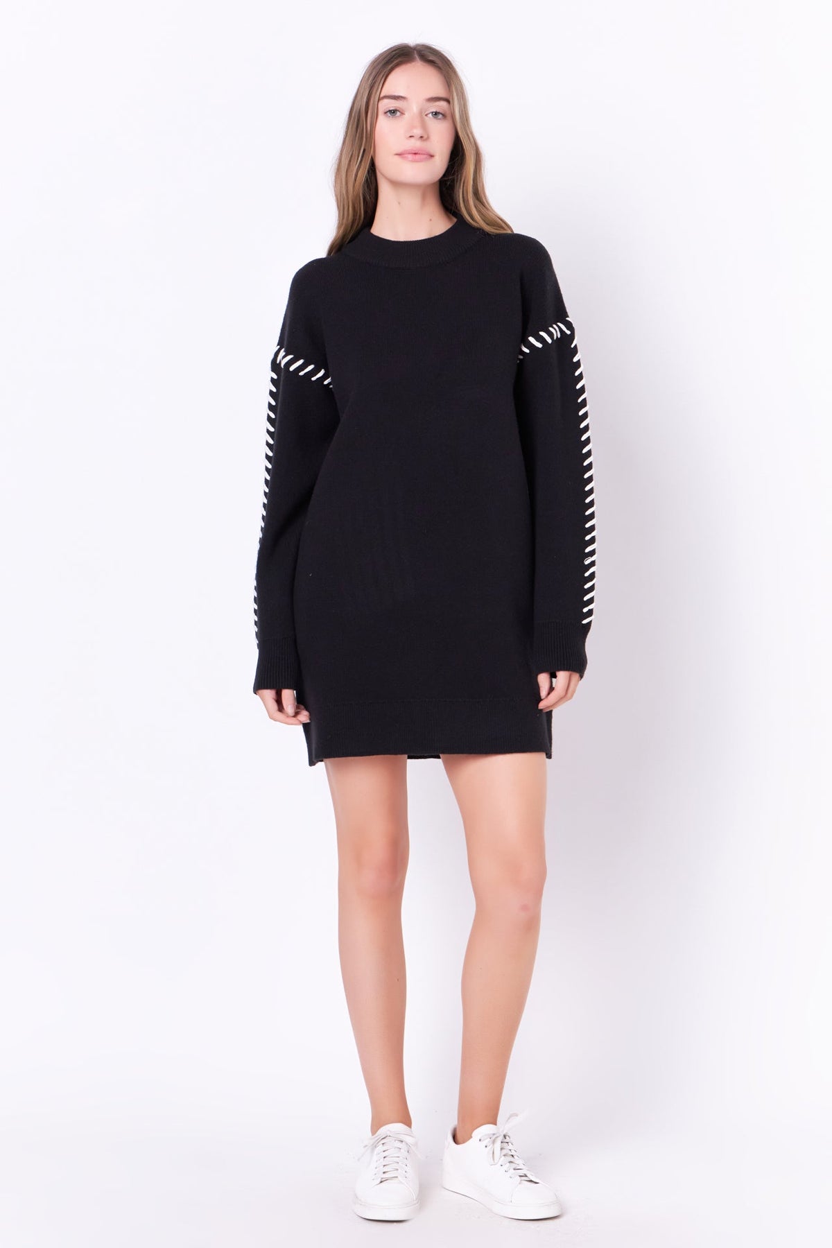 ENGLISH FACTORY - English Factory - Whip Stitched Knit Mini Dress - DRESSES available at Objectrare