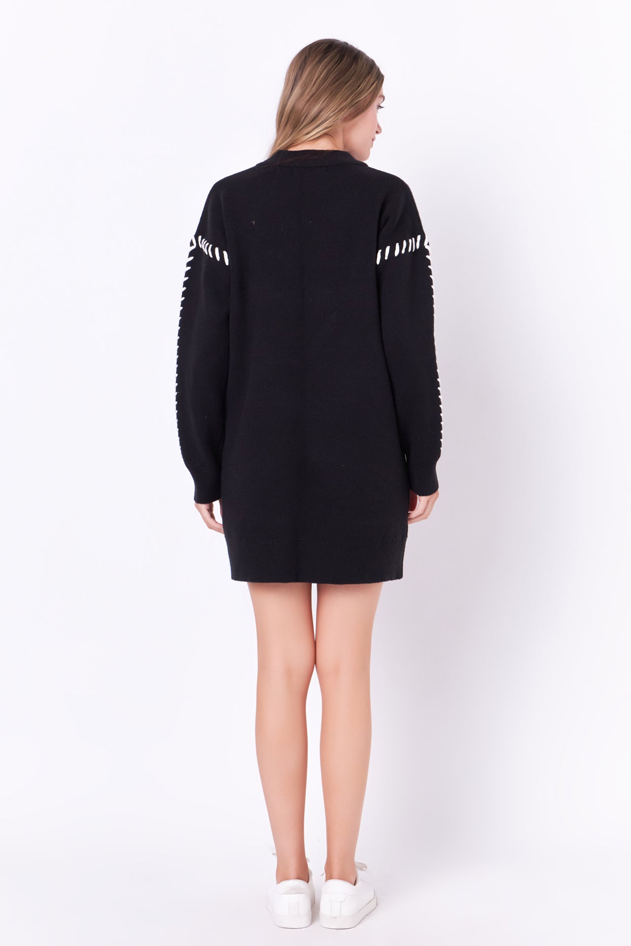 ENGLISH FACTORY - Whip Stitched Knit Mini Dress - DRESSES available at Objectrare