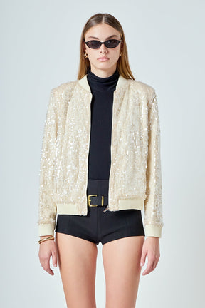 ENDLESS ROSE - Sequins Bomber Jacket - OUTERWEAR available at Objectrare