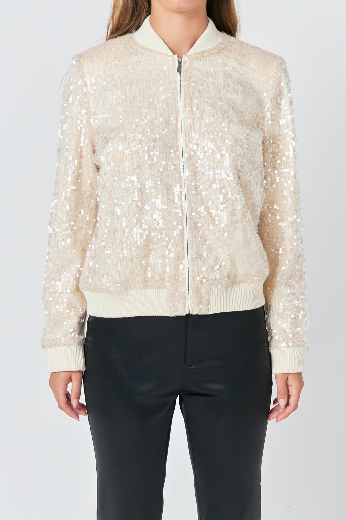 ENDLESS ROSE - Sequins Bomber Jacket - OUTERWEAR available at Objectrare