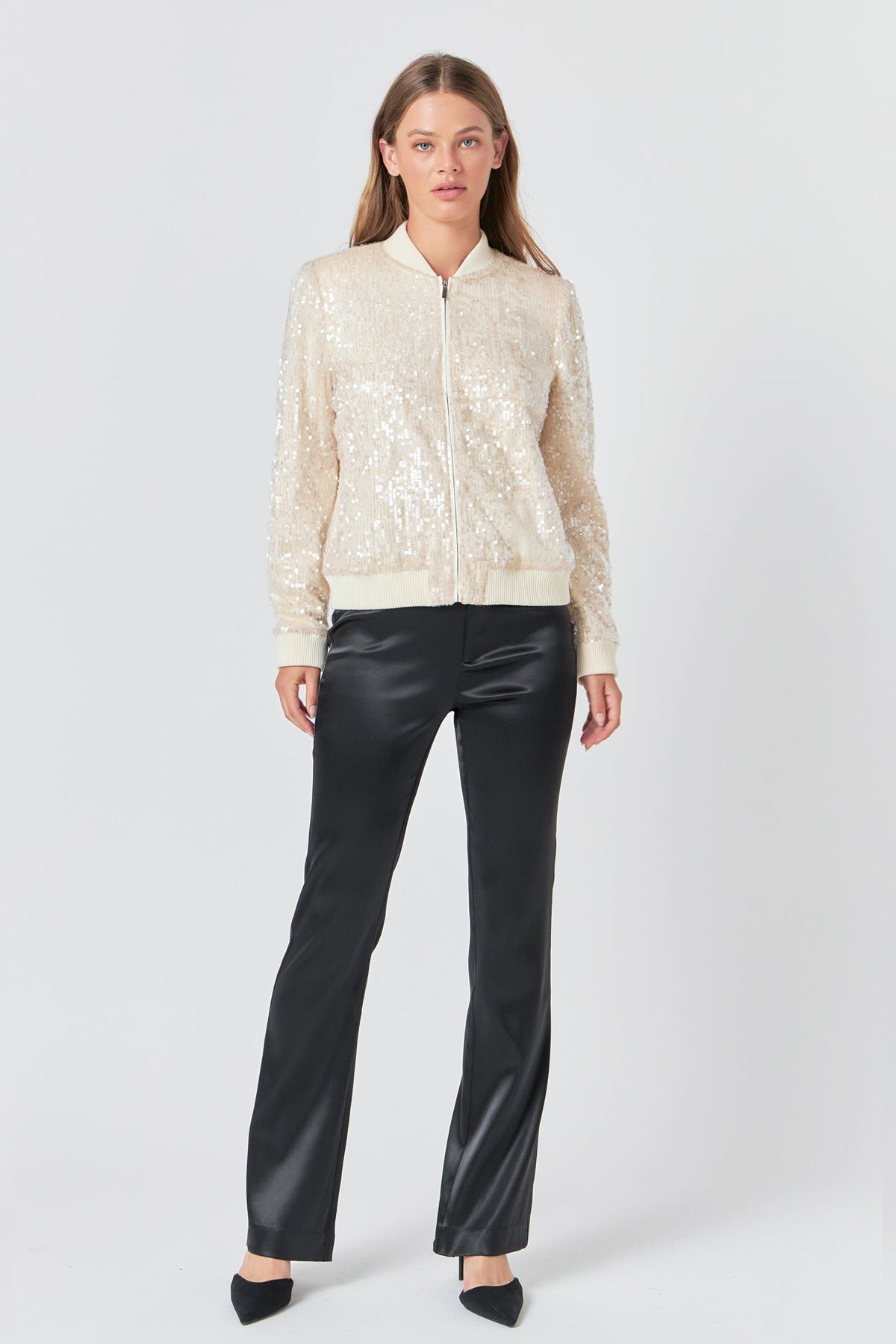 ENDLESS ROSE - Sequins Bomber Jacket - OUTERWEAR available at Objectrare