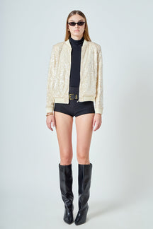 ENDLESS ROSE - Sequins Bomber Jacket - OUTERWEAR available at Objectrare