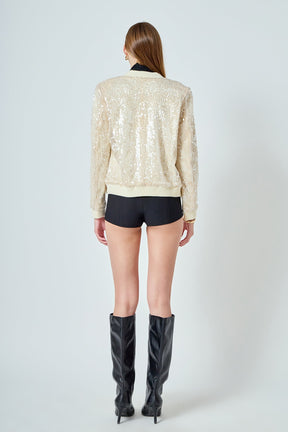 ENDLESS ROSE - Sequins Bomber Jacket - OUTERWEAR available at Objectrare