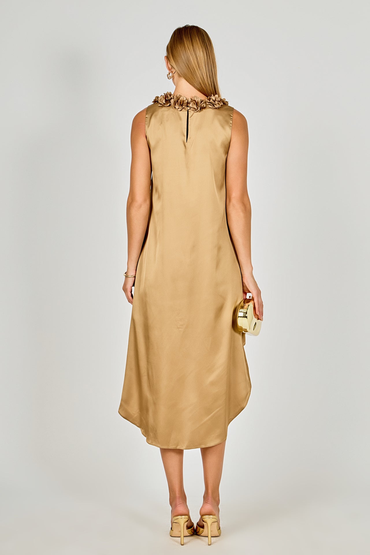 maxi dress with rosette Belle Rosette Maxi Dress S