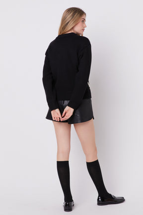 ENGLISH FACTORY - Heart Pom Sweater - SWEATERS & KNITS available at Objectrare