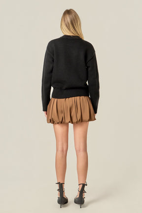 ENGLISH FACTORY - Heart Pom Sweater - SWEATERS & KNITS available at Objectrare