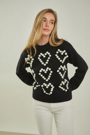 ENGLISH FACTORY - English Factory - Heart Pom Sweater - SWEATERS & KNITS available at Objectrare