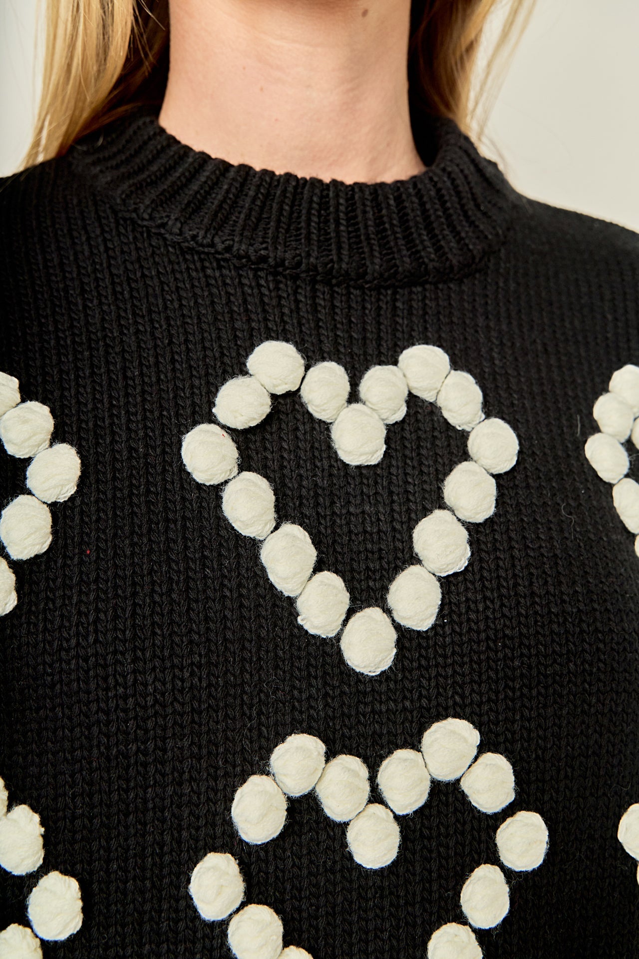 ENGLISH FACTORY - Heart Pom Sweater - SWEATERS & KNITS available at Objectrare