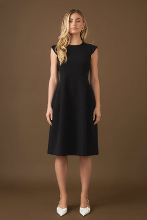 ENDLESS ROSE - Voluminous Cap Sleeve Midi Dress - DRESSES available at Objectrare