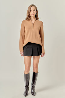 ENGLISH FACTORY - Zip Collared Sweater - SWEATERS & KNITS available at Objectrare