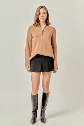 ENGLISH FACTORY - Zip Collared Sweater - SWEATERS & KNITS available at Objectrare