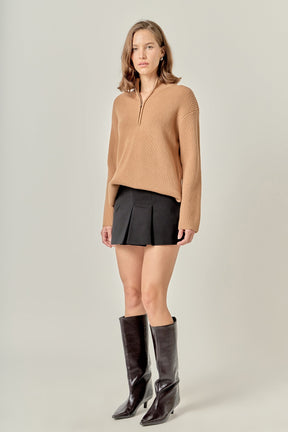 ENGLISH FACTORY - Zip Collared Sweater - SWEATERS & KNITS available at Objectrare