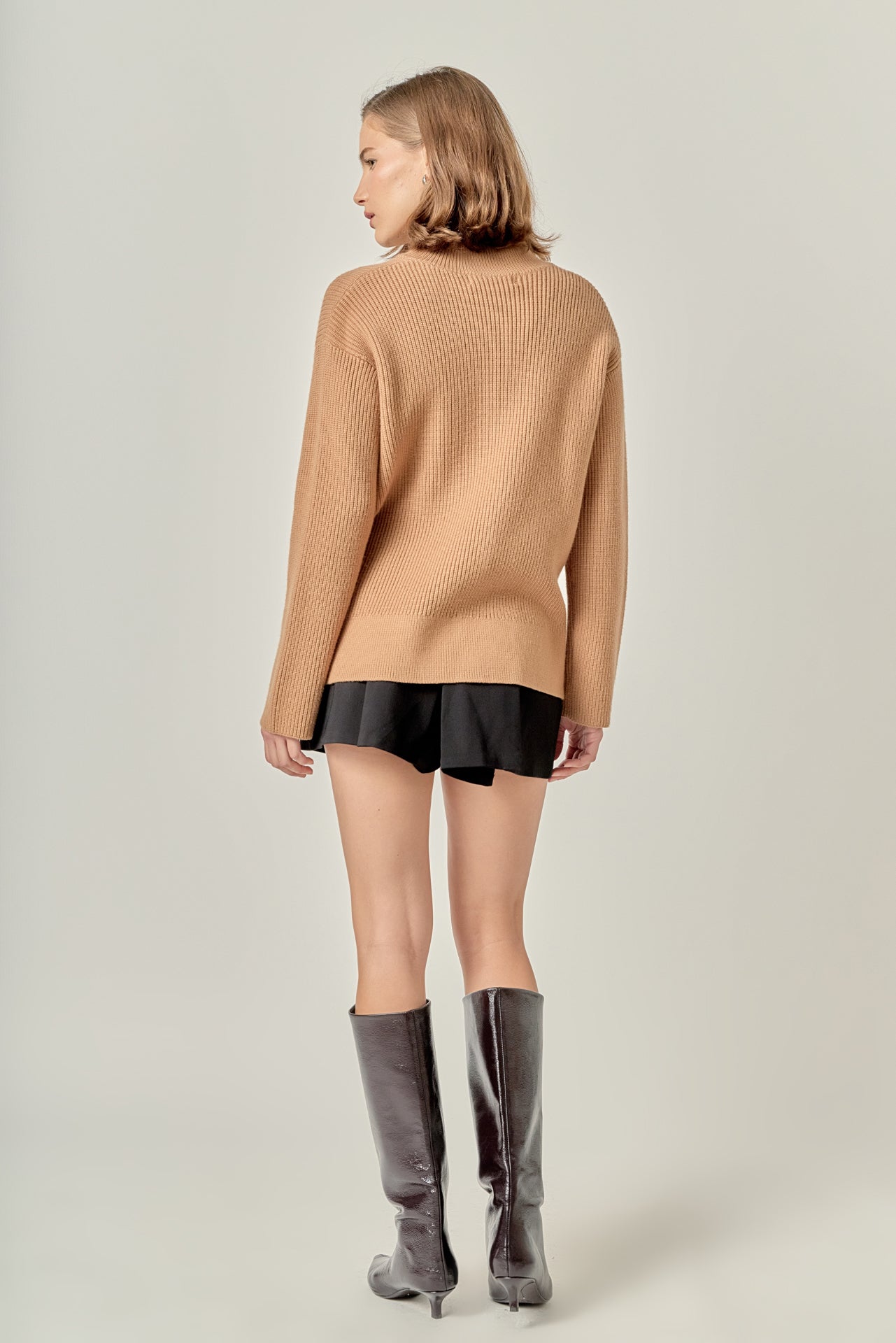 ENGLISH FACTORY - Zip Collared Sweater - SWEATERS & KNITS available at Objectrare