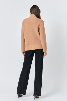 ENGLISH FACTORY - Zip Collared Sweater - SWEATERS & KNITS available at Objectrare