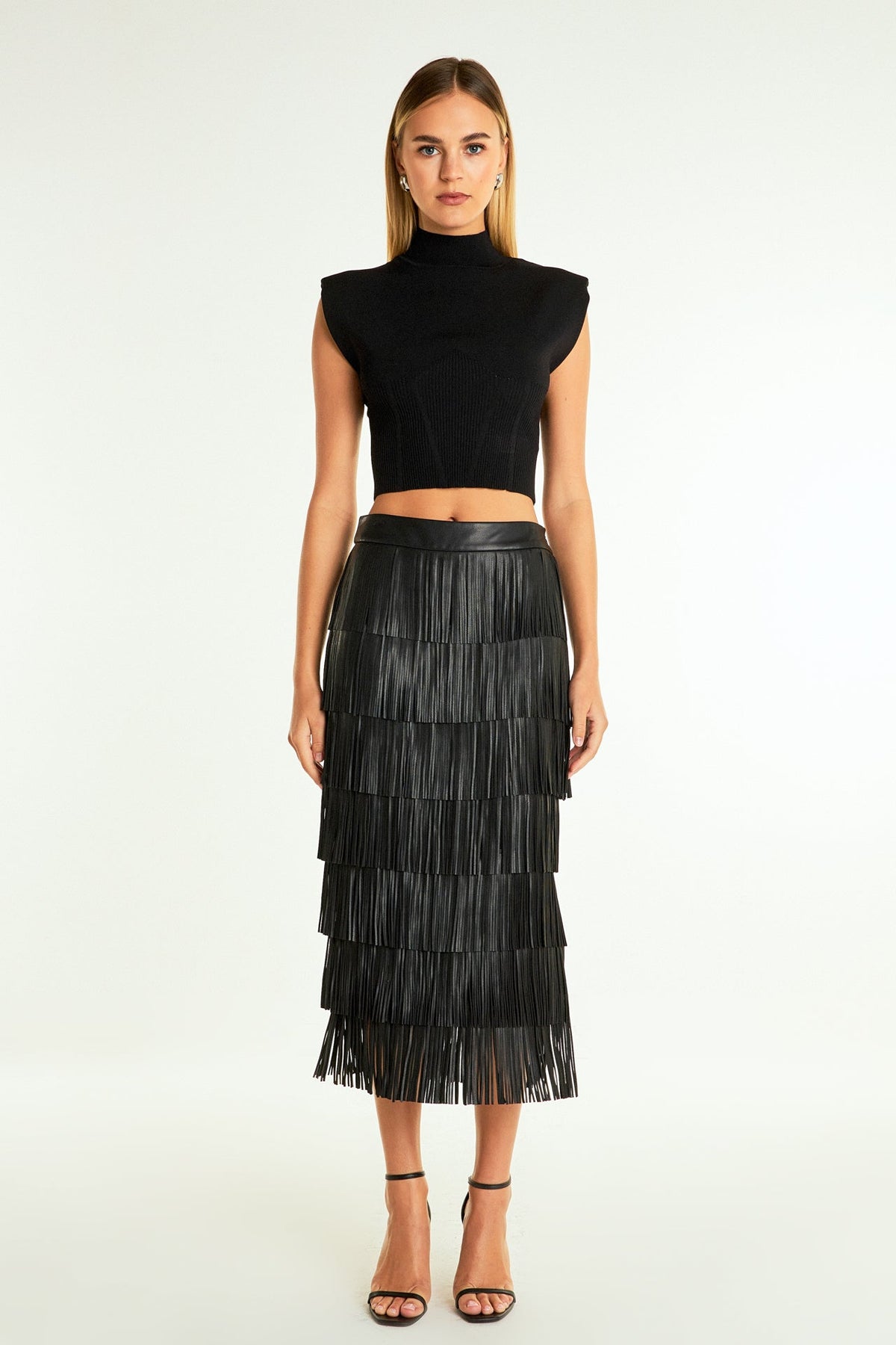 ENDLESS ROSE - Endless Rose - Pu Fringe Maxi Skirt - SKIRTS available at Objectrare