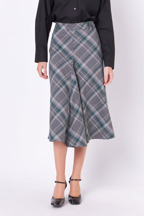 ENGLISH FACTORY - Plaid Midi A Line Skirt - SKIRTS available at Objectrare