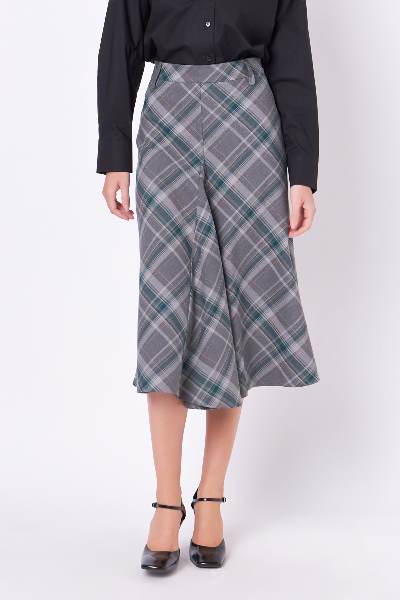 ENGLISH FACTORY - English Factory - Plaid Midi A Line Skirt - SKIRTS available at Objectrare