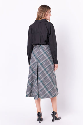 ENGLISH FACTORY - English Factory - Plaid Midi A Line Skirt - SKIRTS available at Objectrare