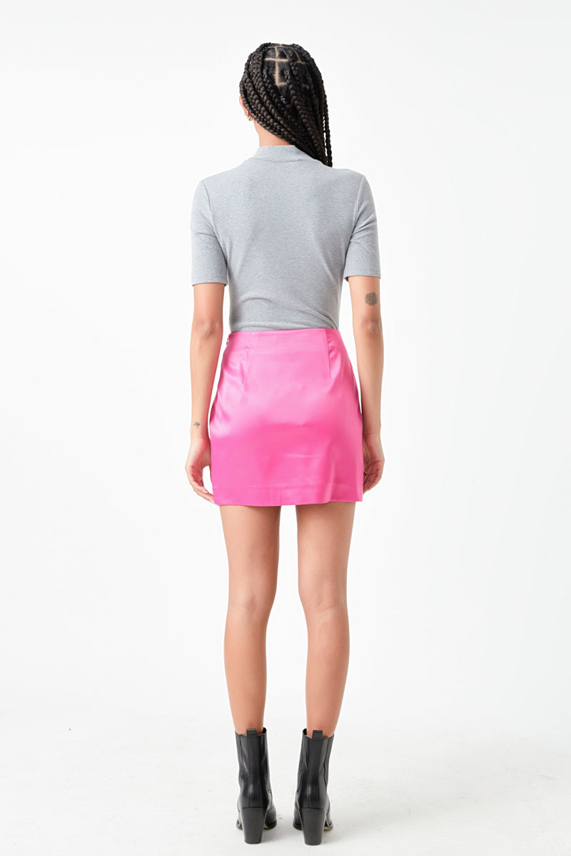 GREY LAB - Solid Satin Fit Mini - SKIRTS available at Objectrare