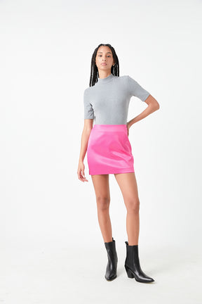 GREY LAB - Solid Satin Fit Mini - SKIRTS available at Objectrare