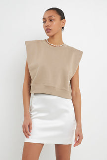 GREY LAB - Grey Lab - Solid Satin Fit Mini Skirt - SKIRTS available at Objectrare