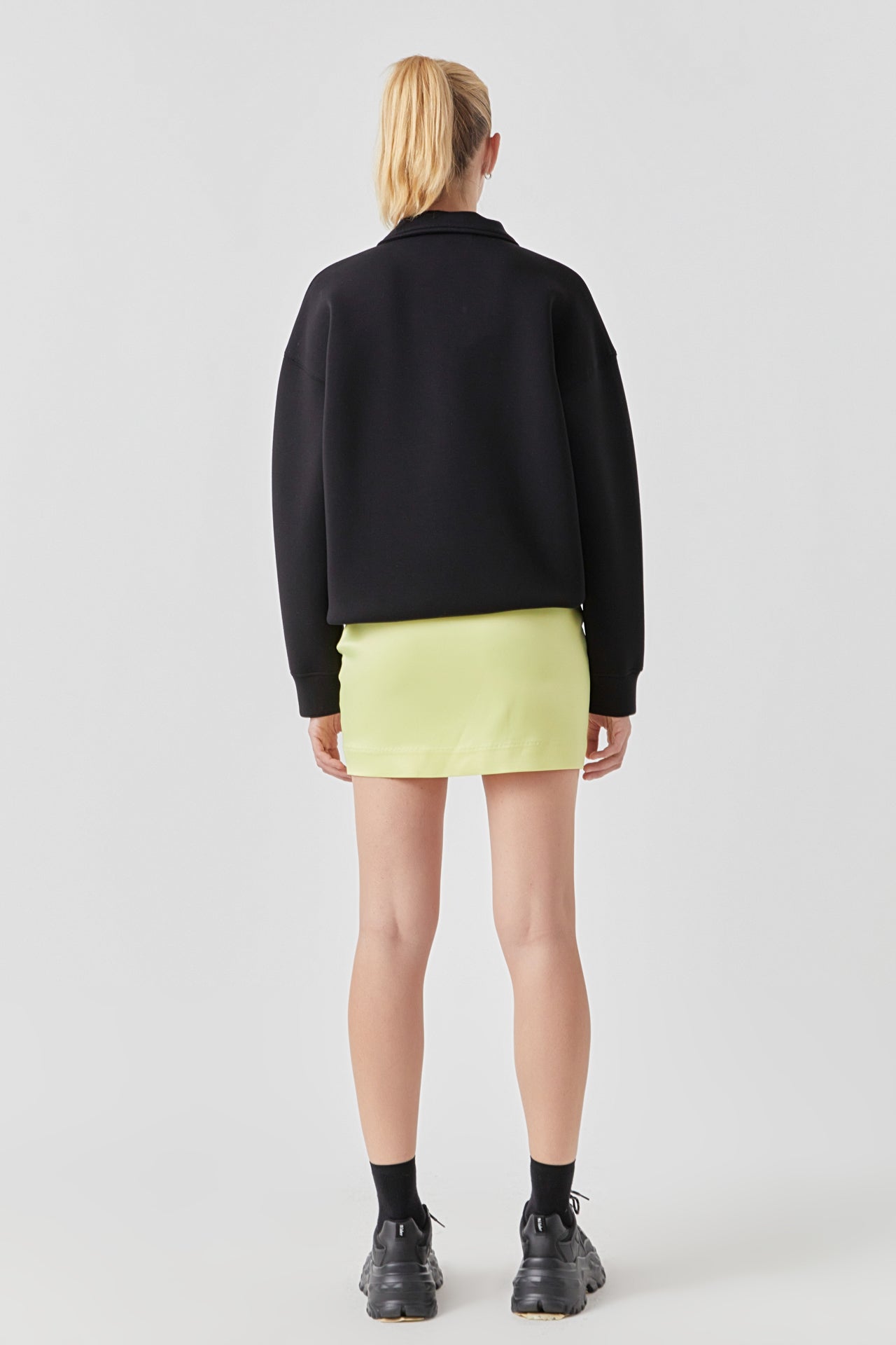 MARSY - Solid Satin Fit Mini Skirt - SKIRTS available at Objectrare